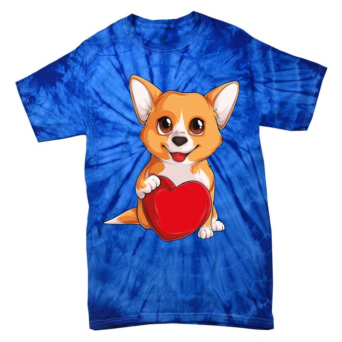 Cute Kawaii Puppies Pet Corgi Dog Valentines Day Gift Tie-Dye T-Shirt