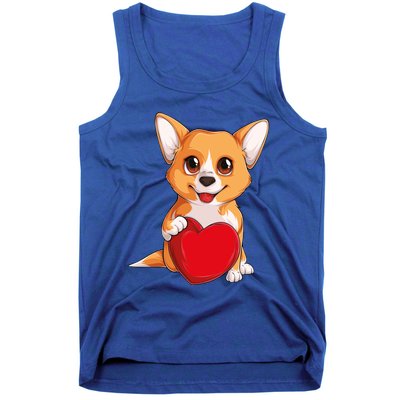 Cute Kawaii Puppies Pet Corgi Dog Valentines Day Gift Tank Top