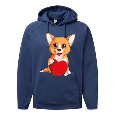 Cute Kawaii Puppies Pet Corgi Dog Valentines Day Gift Performance Fleece Hoodie