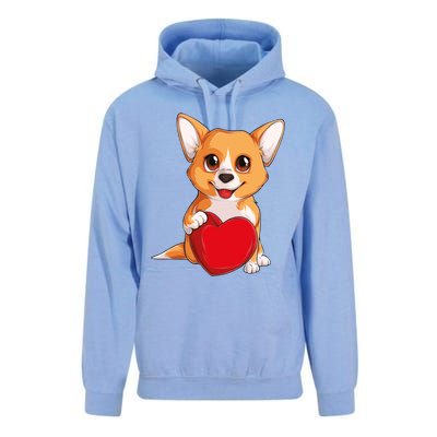 Cute Kawaii Puppies Pet Corgi Dog Valentines Day Gift Unisex Surf Hoodie