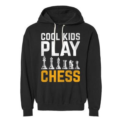 Cool Kids Play Chess Gift Garment-Dyed Fleece Hoodie