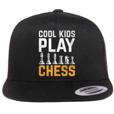 Cool Kids Play Chess Gift Flat Bill Trucker Hat