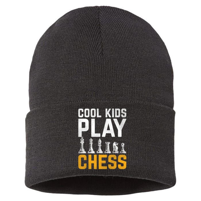 Cool Kids Play Chess Gift Sustainable Knit Beanie