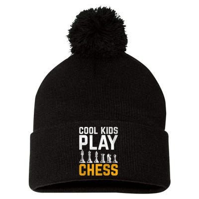 Cool Kids Play Chess Gift Pom Pom 12in Knit Beanie