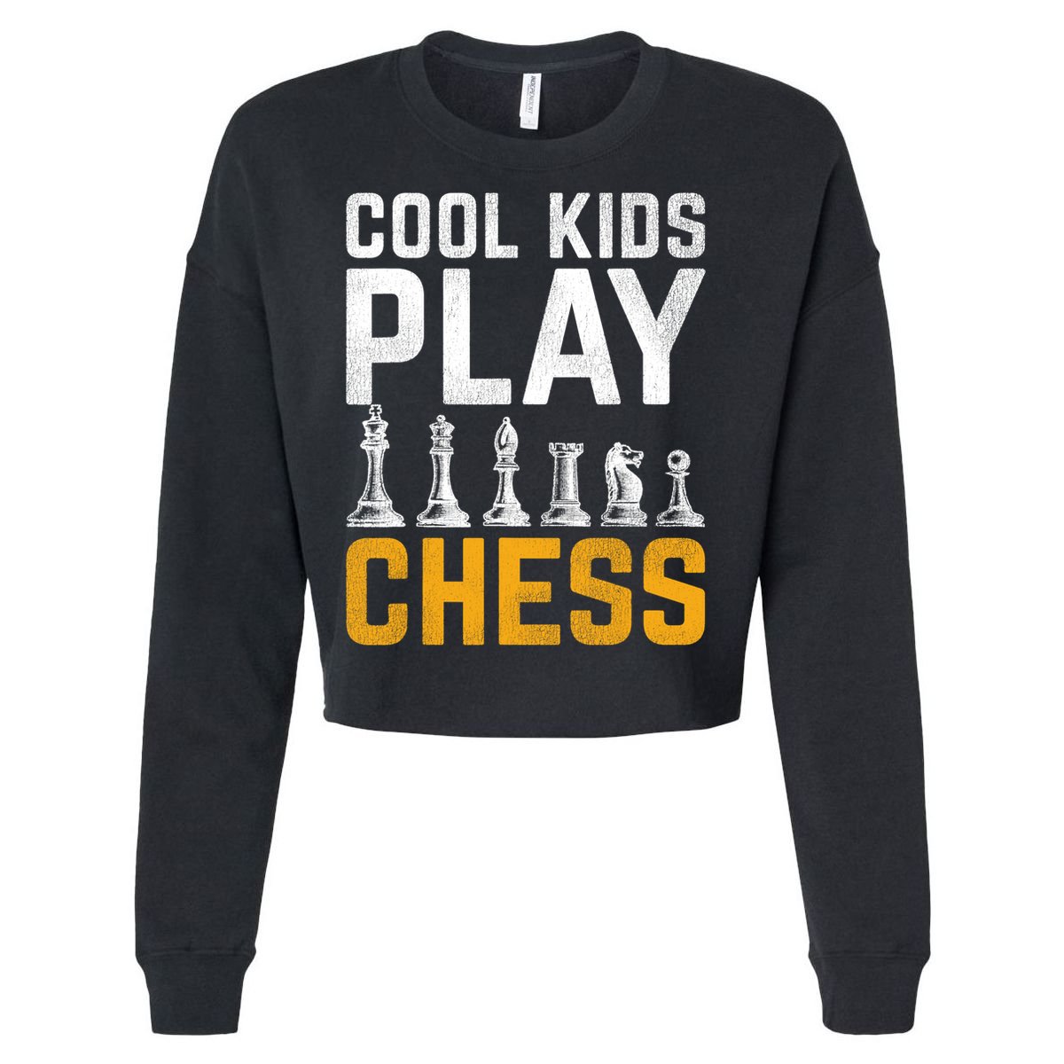 Cool Kids Play Chess Gift Cropped Pullover Crew