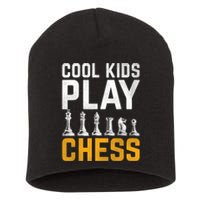 Cool Kids Play Chess Gift Short Acrylic Beanie