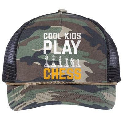 Cool Kids Play Chess Gift Retro Rope Trucker Hat Cap