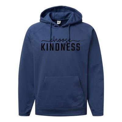 Choose Kindness Print Be Kind Inspirational Performance Fleece Hoodie