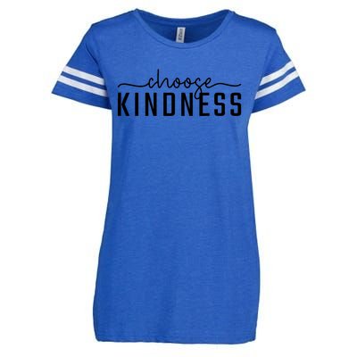 Choose Kindness Print Be Kind Inspirational Enza Ladies Jersey Football T-Shirt