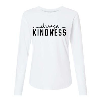 Choose Kindness Print Be Kind Inspirational Womens Cotton Relaxed Long Sleeve T-Shirt