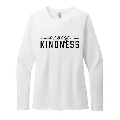 Choose Kindness Print Be Kind Inspirational Womens CVC Long Sleeve Shirt