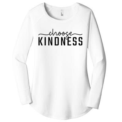 Choose Kindness Print Be Kind Inspirational Women's Perfect Tri Tunic Long Sleeve Shirt