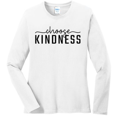 Choose Kindness Print Be Kind Inspirational Ladies Long Sleeve Shirt