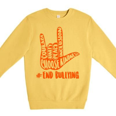 Choose Kindness Rock On # End Bullying Premium Crewneck Sweatshirt