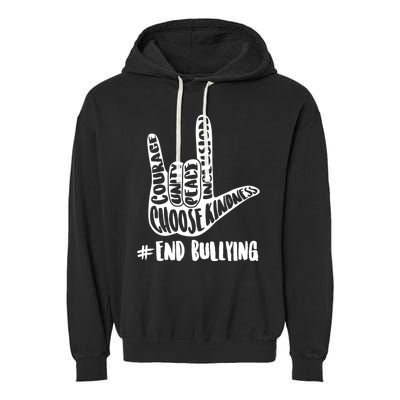 Choose Kindness Rock On # End Bullying Garment-Dyed Fleece Hoodie
