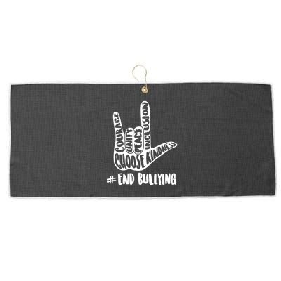 Choose Kindness Rock On # End Bullying Large Microfiber Waffle Golf Towel