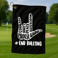 Choose Kindness Rock On # End Bullying Golf Towel