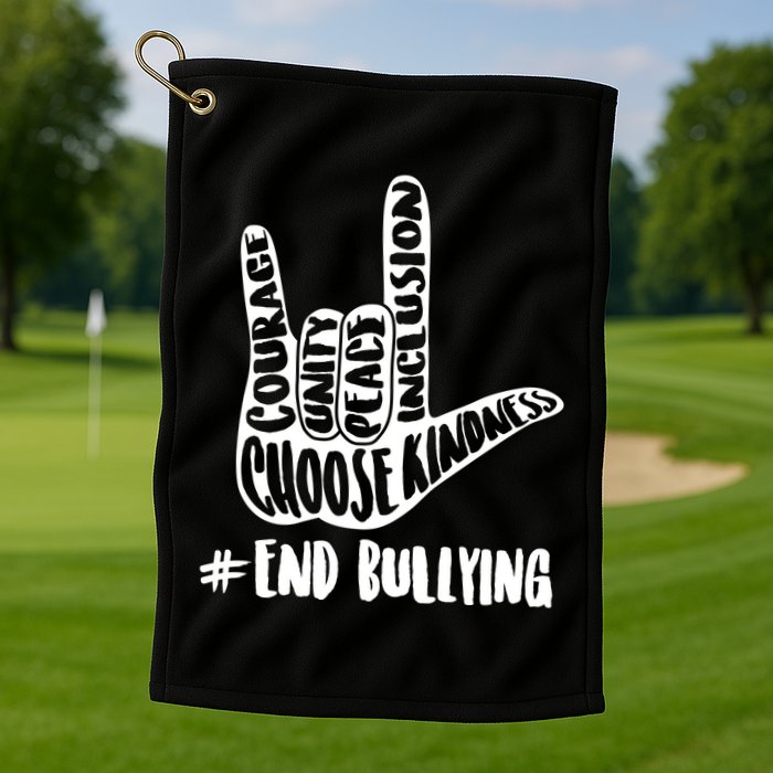 Choose Kindness Rock On # End Bullying Golf Towel