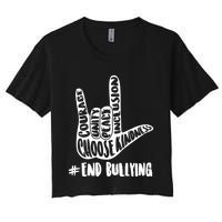 Choose Kindness Rock On # End Bullying Women's Crop Top Tee