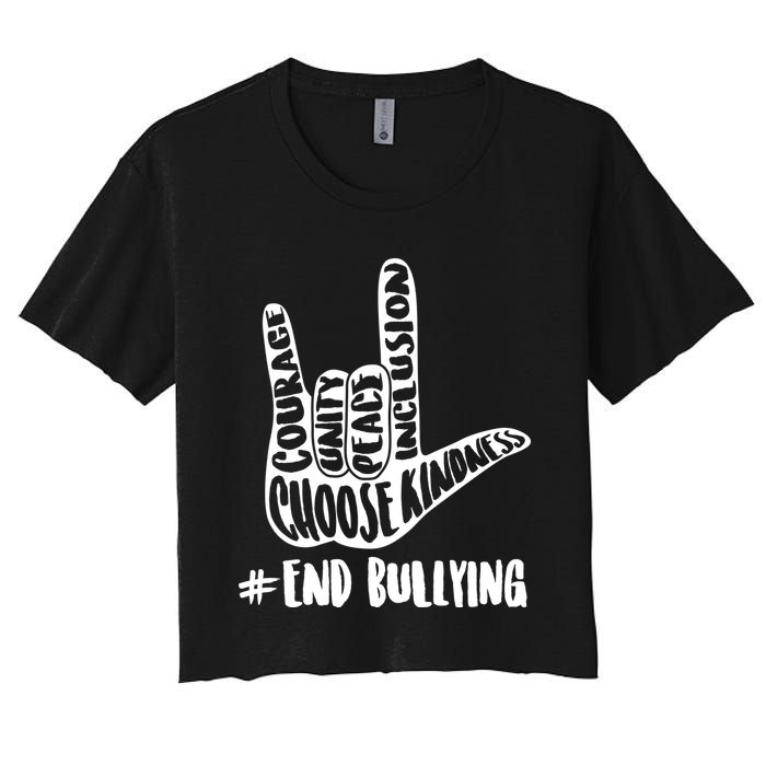Choose Kindness Rock On # End Bullying Women's Crop Top Tee