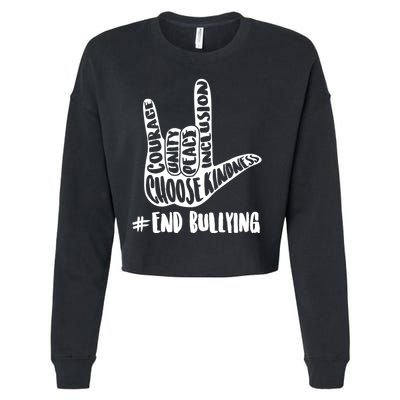 Choose Kindness Rock On # End Bullying Cropped Pullover Crew