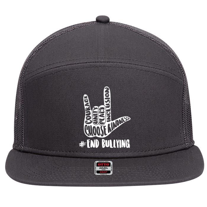 Choose Kindness Rock On # End Bullying 7 Panel Mesh Trucker Snapback Hat