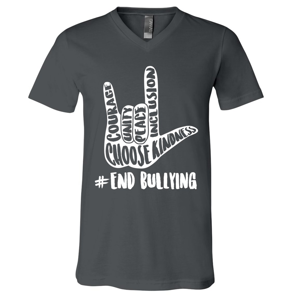 Choose Kindness Rock On # End Bullying V-Neck T-Shirt