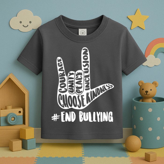 Choose Kindness Rock On # End Bullying Toddler T-Shirt
