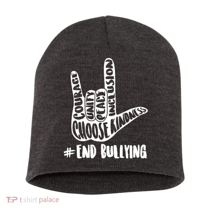 Choose Kindness Rock On # End Bullying Short Acrylic Beanie