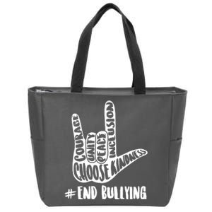 Choose Kindness Rock On # End Bullying Zip Tote Bag