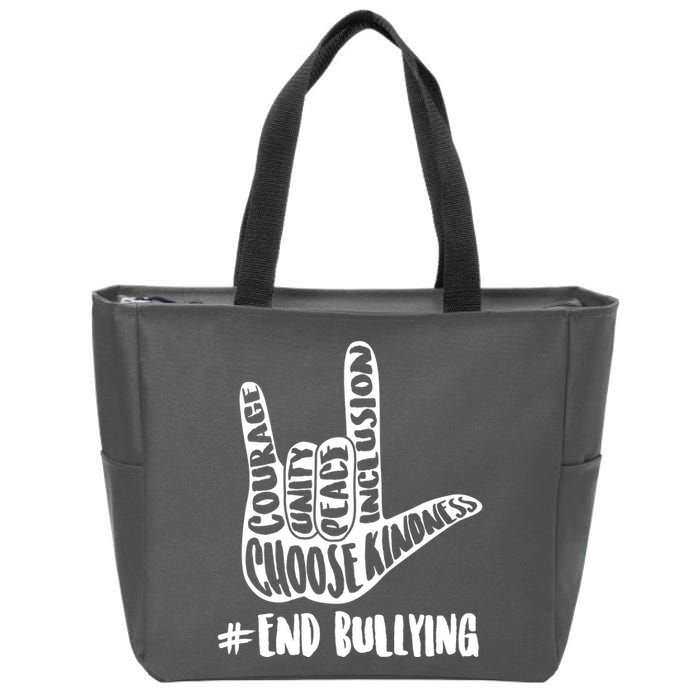 Choose Kindness Rock On # End Bullying Zip Tote Bag