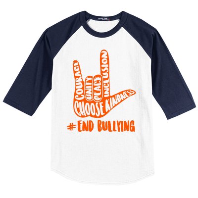 Choose Kindness Rock On # End Bullying Baseball Sleeve Shirt