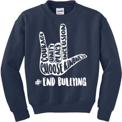 Choose Kindness Rock On # End Bullying Kids Sweatshirt