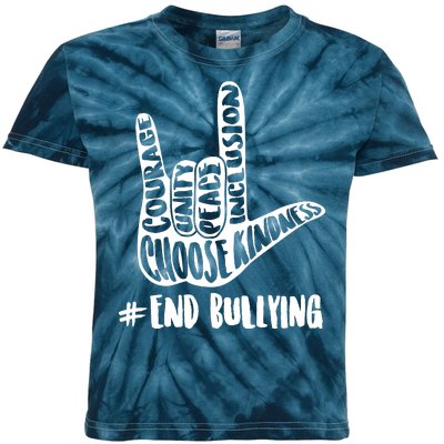 Choose Kindness Rock On # End Bullying Kids Tie-Dye T-Shirt