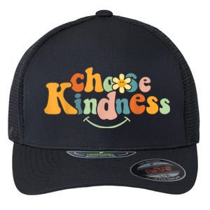 Choose Kindness Retro Groovy Be Kind Inspirationa Flexfit Unipanel Trucker Cap