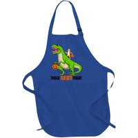 Cat Kitty Riding T Rex Dinosaur Halloween Trick Rawr Treat Meaningful Gift Full-Length Apron With Pockets