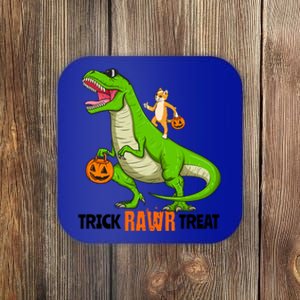 Cat Kitty Riding T Rex Dinosaur Halloween Trick Rawr Treat Meaningful Gift Coaster