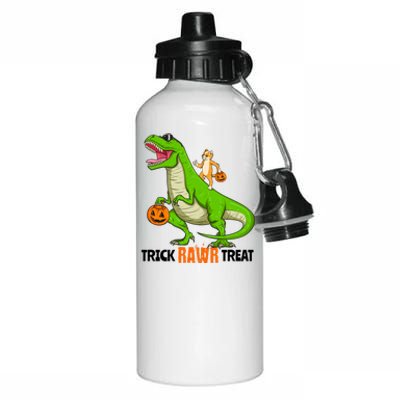 Cat Kitty Riding T Rex Dinosaur Halloween Trick Rawr Treat Meaningful Gift Aluminum Water Bottle