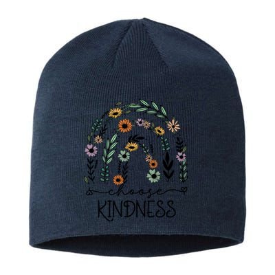 Choose Kindness Rainbow Floral Flower Sustainable Beanie