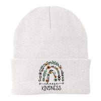 Choose Kindness Rainbow Floral Flower Knit Cap Winter Beanie