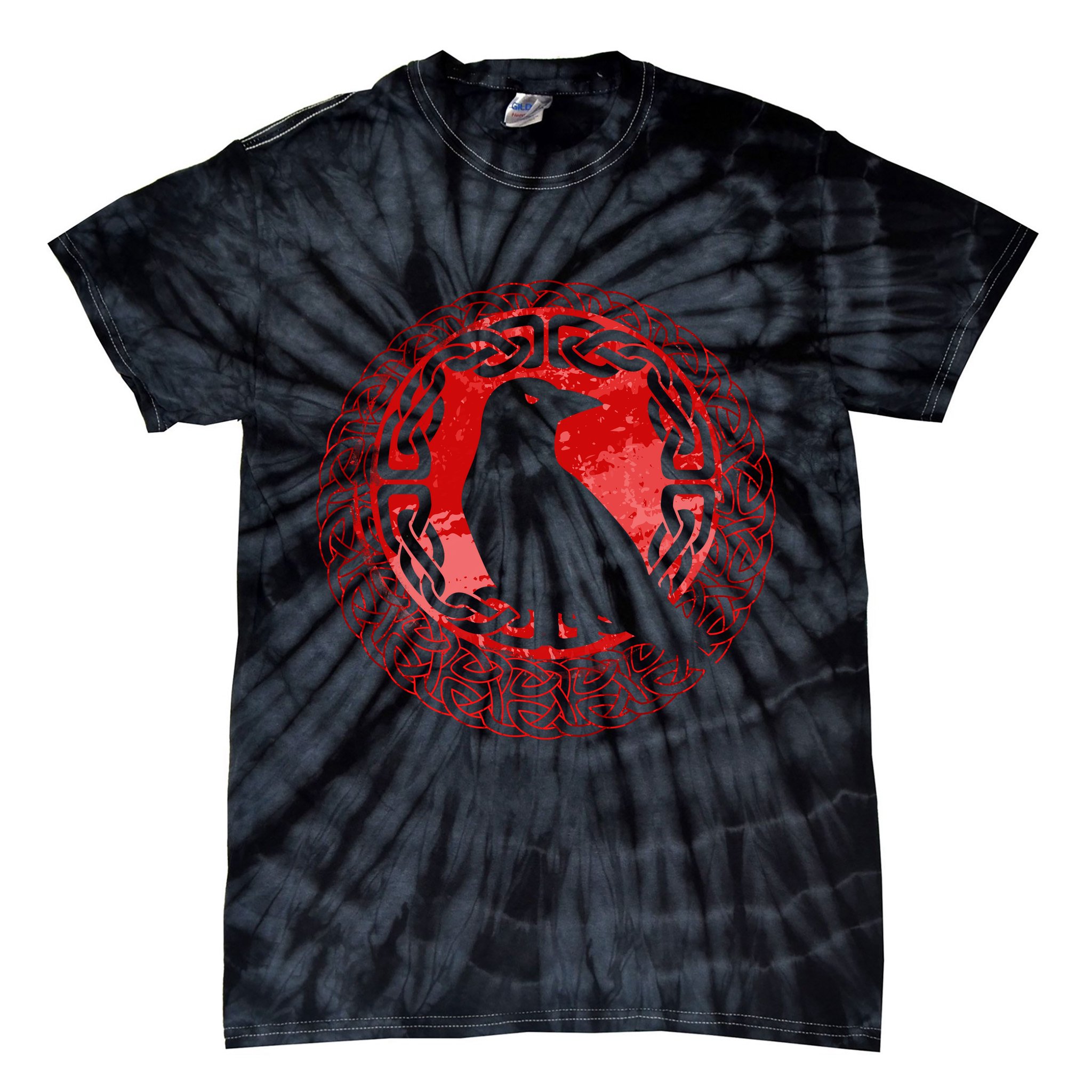 Celtic Knot Raven Crow Tie-Dye T-Shirt