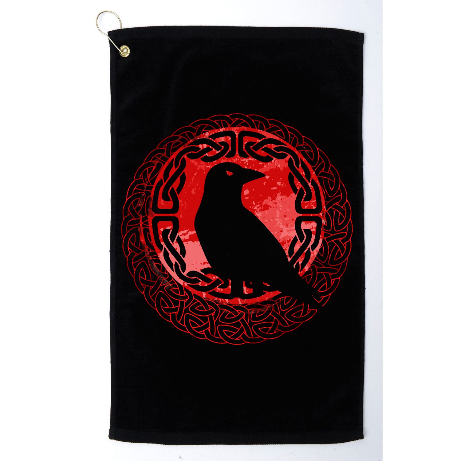 Celtic Knot Raven Crow Golf Towel