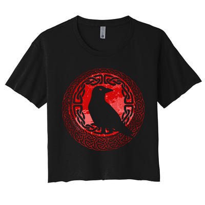 Celtic Knot Raven Crow Crop Top