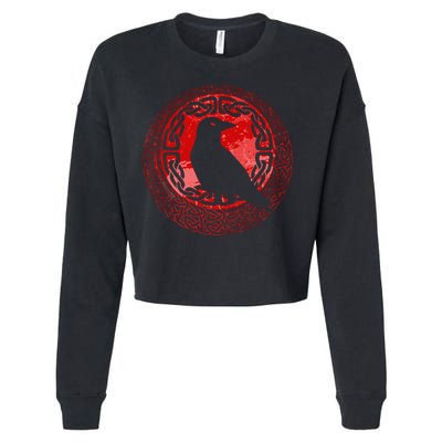 Celtic Knot Raven Crow Cropped Pullover Crew
