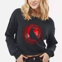 Celtic Knot Raven Crow Cropped Pullover Crew