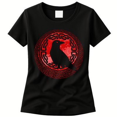 Celtic Knot Raven Crow Womens T-Shirt