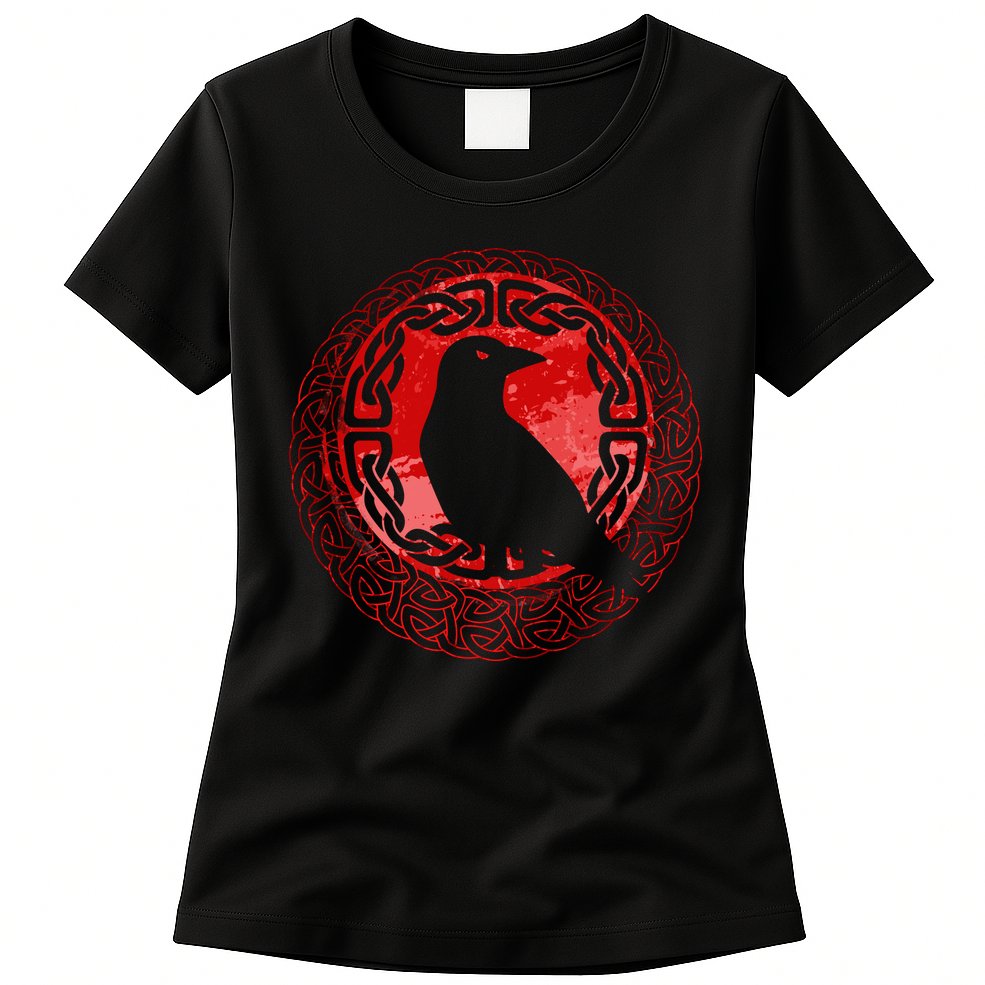 Celtic Knot Raven Crow Womens T-Shirt