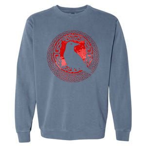 Celtic Knot Raven Crow Garment-Dyed Sweatshirt