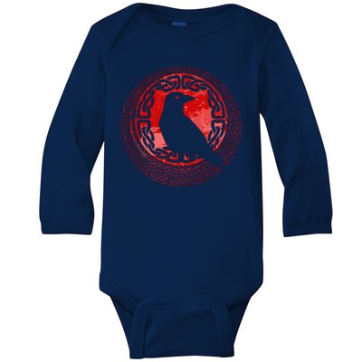 Celtic Knot Raven Crow Baby Long Sleeve Bodysuit