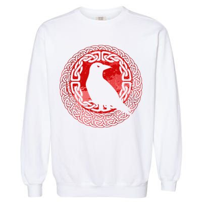 Celtic Knot Raven Crow Garment-Dyed Sweatshirt